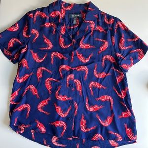 🦐 ModCloth shrimp print camp shirt!!!